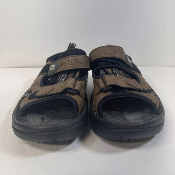 Footjoy Golf Sandals Mens Size 8 M Brown Adjustable Straps w/ Spikes 45493 - Picture 8 of 8
